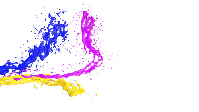 colored paint splashes