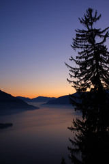 Fototapeta na wymiar After sunset colors over Lago Maggiore