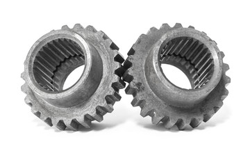 Closeup of metal cog gears
