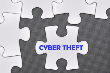 jigsaw puzzle written word cyber theft.