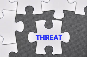 Obraz premium jigsaw puzzle written word threat