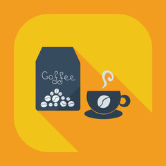 Flat modern design with shadow icon coffee