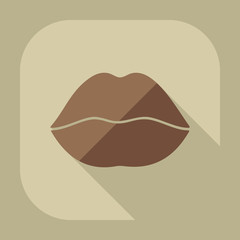 Flat modern design with shadow icon lips