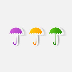 Paper clipped sticker: umbrella