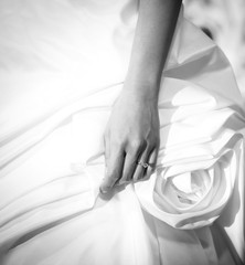 Bride hand  and wedding ring