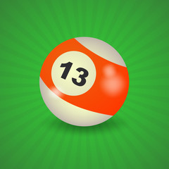 set of billiard balls, billiards, American ball number 13