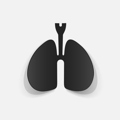 Paper clipped sticker: lungs
