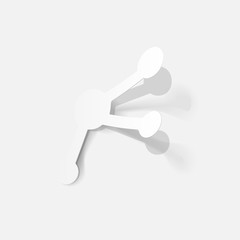 Paper clipped sticker: molecule