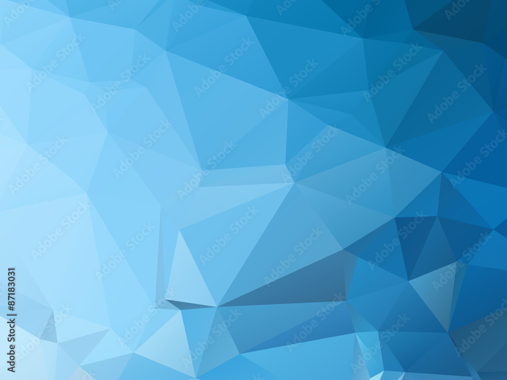 Wall mural blue triangular triangle background