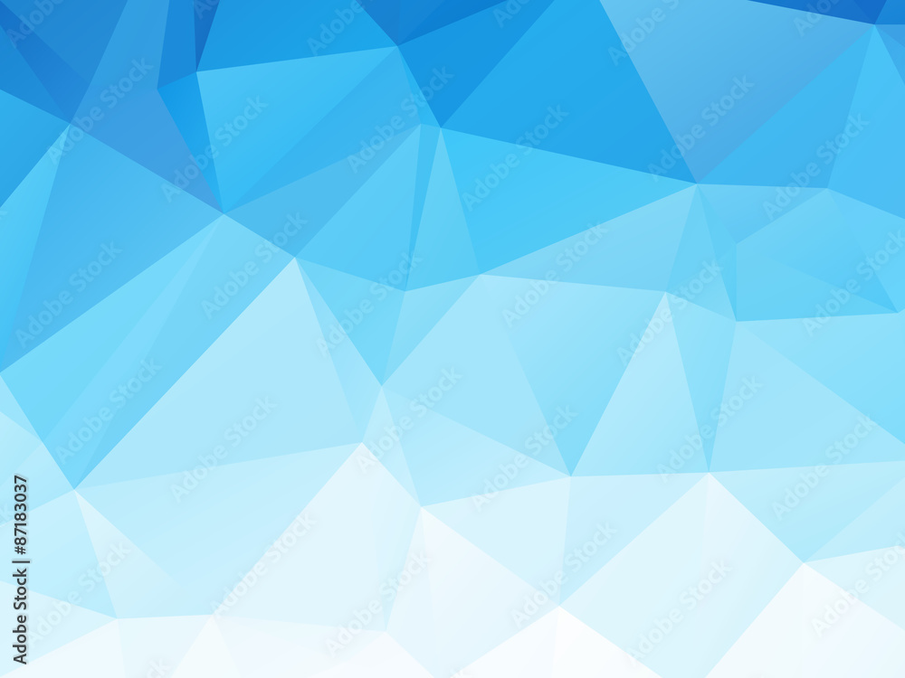 Wall mural blue triangular triangle background