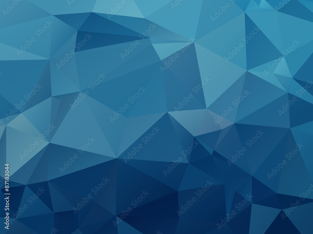 Wall mural blue triangular triangle background