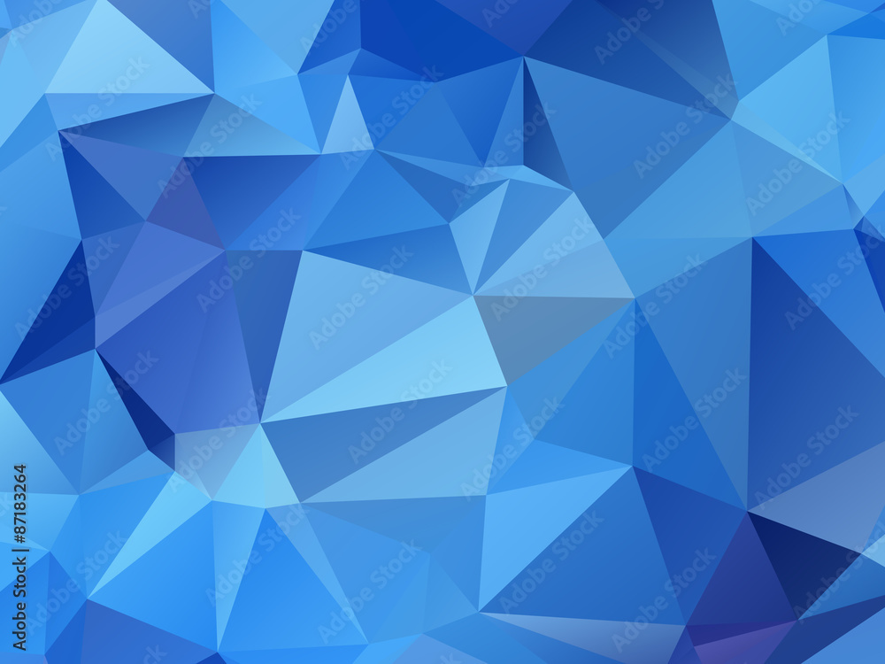 Wall mural blue triangular triangle background