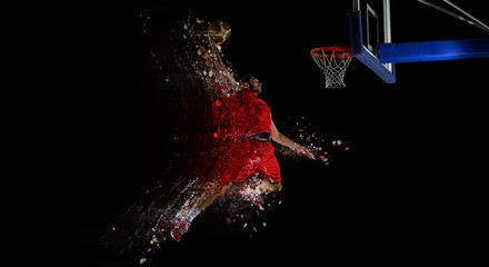 design of basketball player in action