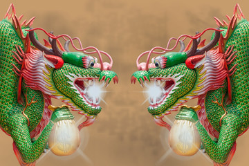 Obraz na płótnie Canvas twin dragon
