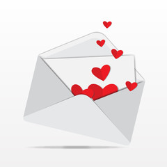 heart , envelope and card