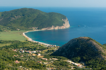 Obraz premium The panorama view of city beach in Montenegro