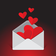 heart , envelope and card