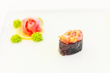 Sushi. The traditional Japanese cuisine