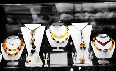 amber jewelry in Gdansk, Poland