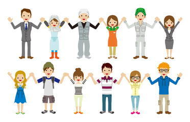 Young people Holding hands