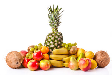 fresh fruits isolated on a white background