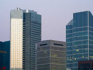 Naklejka premium Skyscrapers in the center of Frankfurt, Germany