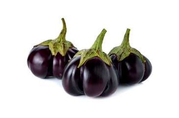 eggplant with stem on white background