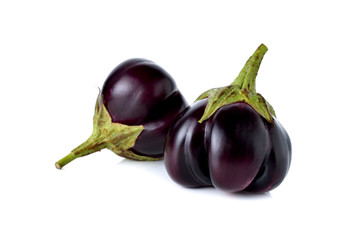 eggplant with stem on white background