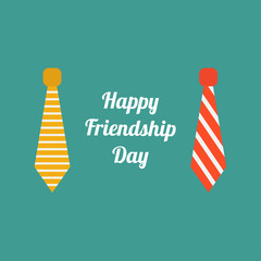 Happy Friendship Day Neck tie icon set Flat design