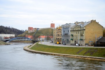  Neris River and Gediminas castle in Lithuania