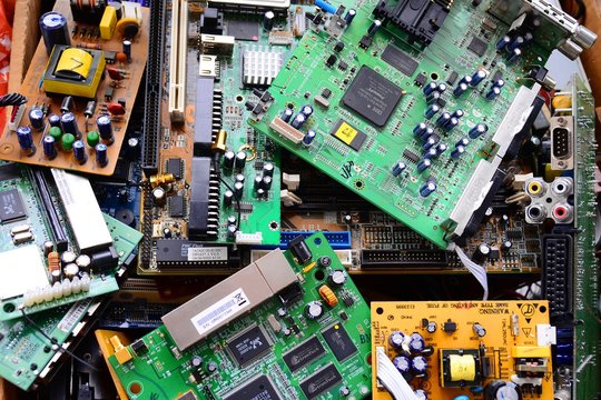 Old electronics mainboards in private collection