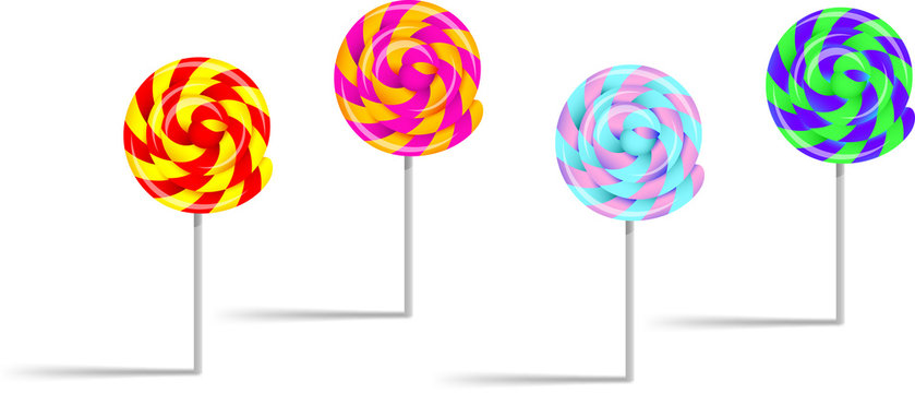 colorful lollipops white background,vector illustration