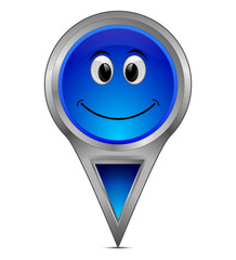 map pointer with smiling face