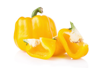 sweet yellow pepper isolated on white background