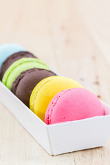 Sweet and colourful french macaron.