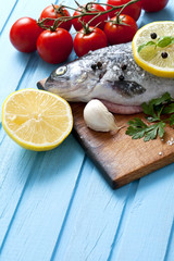 River trout with fresh tomatoes and  lemon