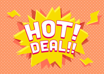 hot deal speech bubble banner sign background vector design