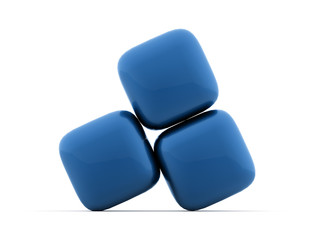 Blue cubes icon concept rendered on white