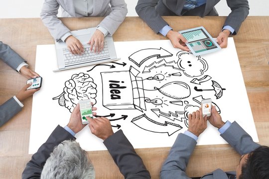 Composite image of business interface