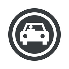 Round black car sign
