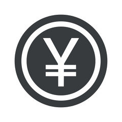 Round black yen sign