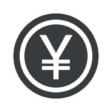 recommend clip art: Round black yen sign