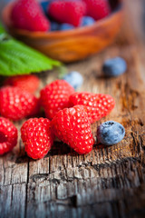 raspberries & blueberries