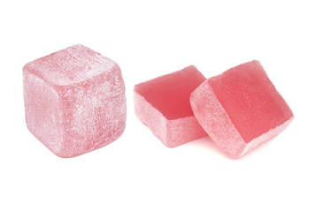 Turkish delight isolated on white background
