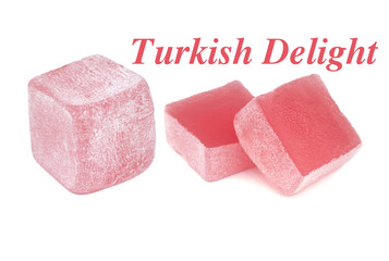 Turkish delight isolated on white background
