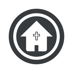 Round black christian house sign