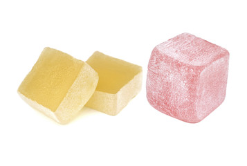 Turkish delight isolated on white background
