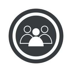 Round black group leader sign