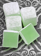 Turkish delight with Ottoman metal plate