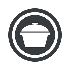 Round black pot sign